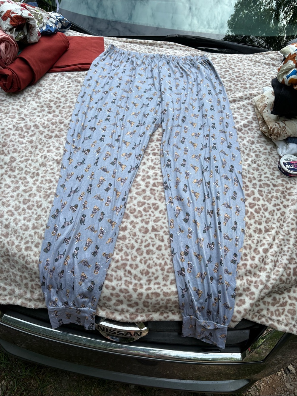Simply Southern Size XXL Light Blue Dog Print Pajama Pants